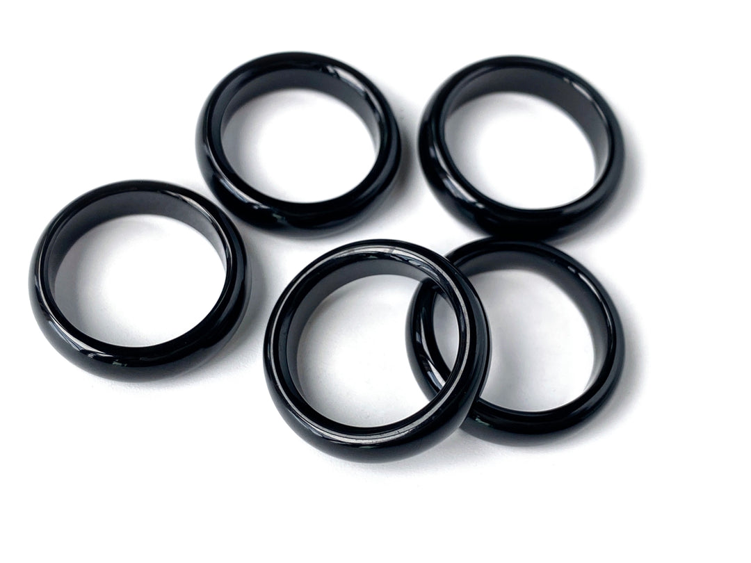 1PC 22~25mm Black onyx/Agate round rings, charm pendant