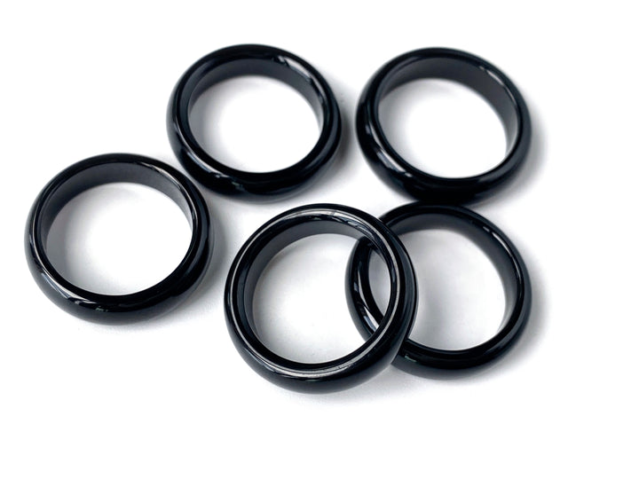 1PC 22~25mm Black onyx/Agate round rings, charm pendant