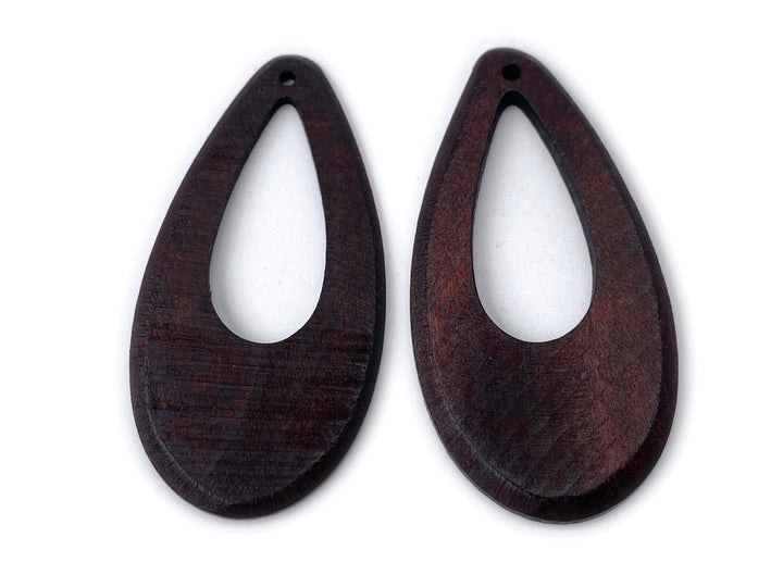 60x29mm Coffee brown Wooden teardrop pendant, charms, 10pcs