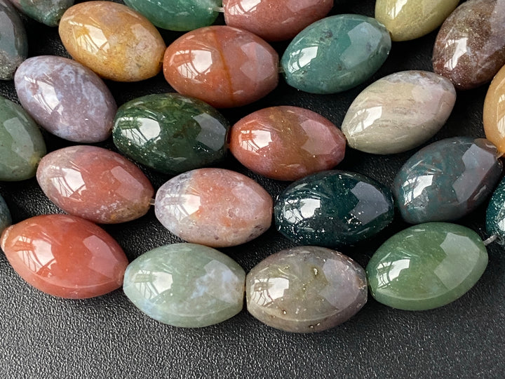 10x14mm Natural Indian agate oval beads, 15.5"