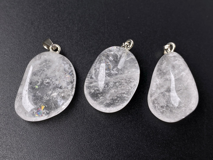 2PC 25~30mm Natural rock crystal quartz nugget pendant
