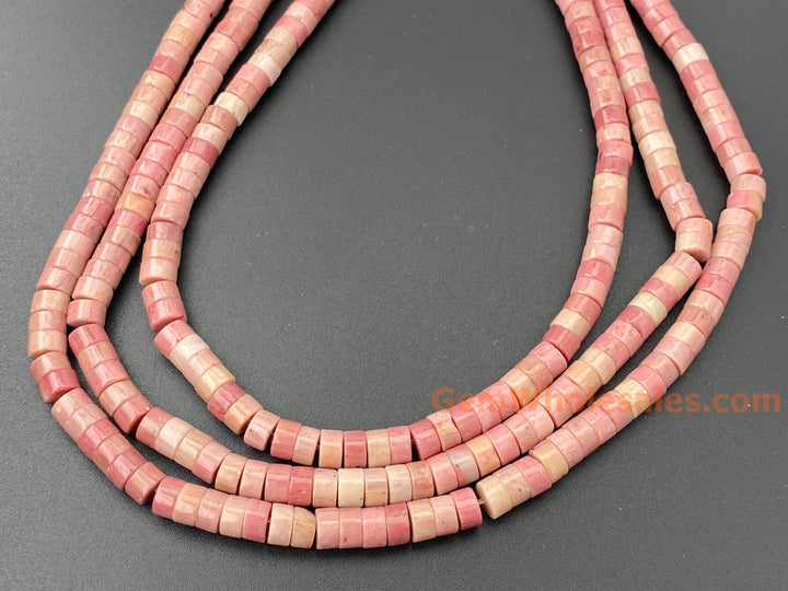 15.5" 3x6mm natural Rhodonite stone Heishi Disc jewelry beads