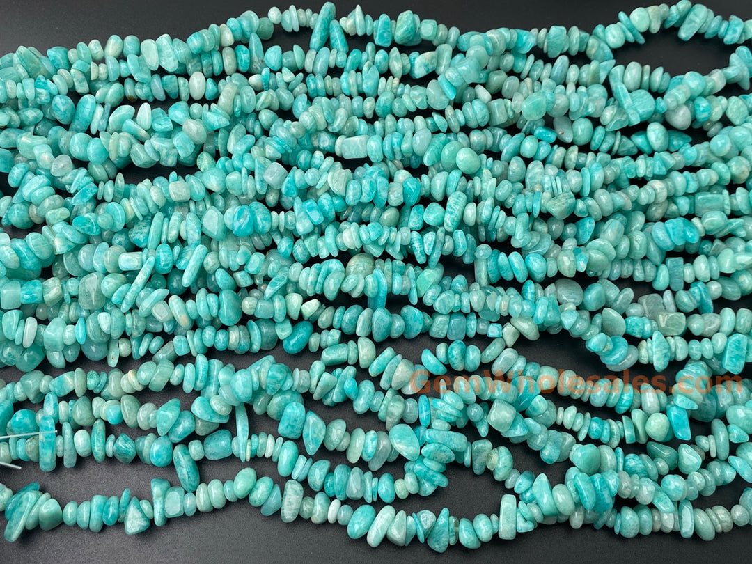 5x10mm Natural Amazonite stone chips beads, 32"