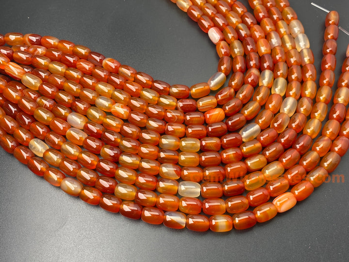 15" 10x14mm red Agate barrel drum beads semi precious stone