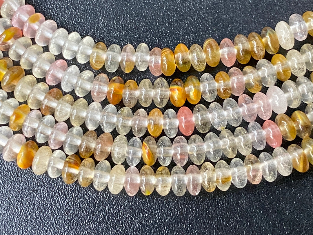 15.5" 2x4mm Fire Cherry Quartz rondelle beads, roundel beads