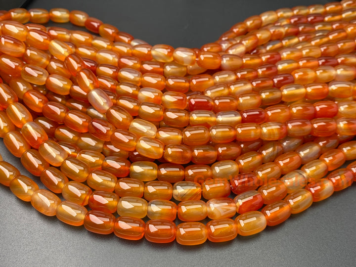 15" 10x14mm red Agate barrel drum beads semi precious stone