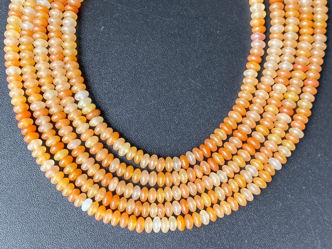 15.5" 2x4mm Natural red aventurine rondelle beads, roundel beads