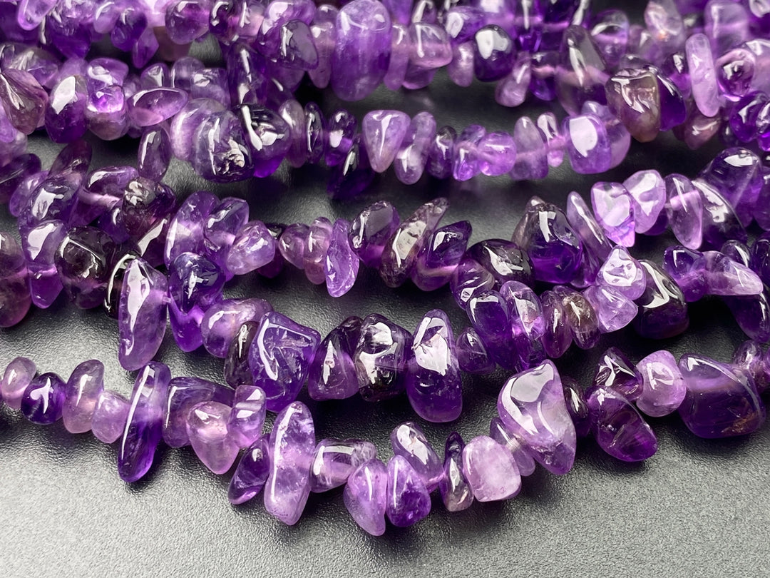 32" Natural Amethyst 5x10mm chips ,purple gemstone small chips