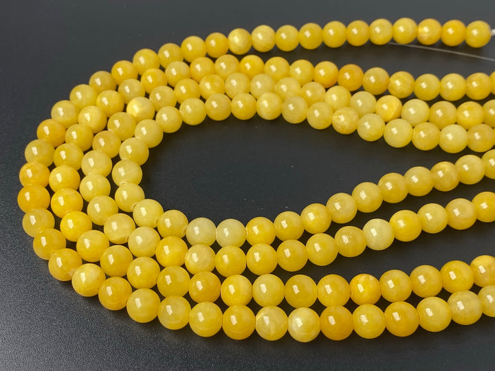 15.5" 8mm/10mm/12mm gold yellow dyed jade Round beads