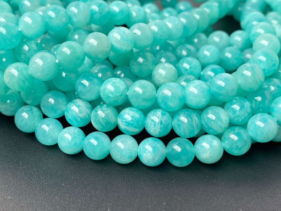 15.5" 8mm AA Natural amazonite stone round jewelry beads Mozambique