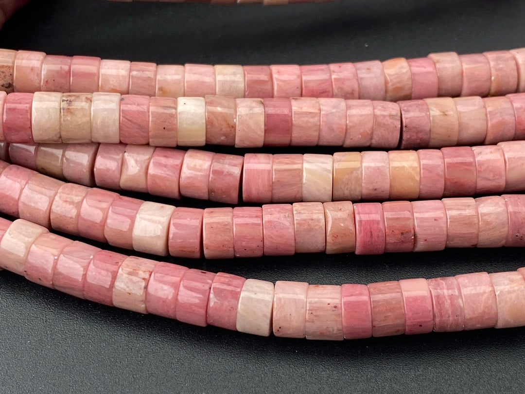 15.5" 3x6mm natural Rhodonite stone Heishi Disc jewelry beads