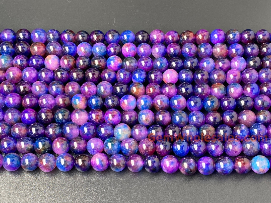 15" 8mm/10mm Starry Sky color Malaysian jade Round beads