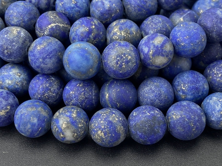 8mm AB Natural genuine matte Lapis lazuli stone round beads, 14.5"