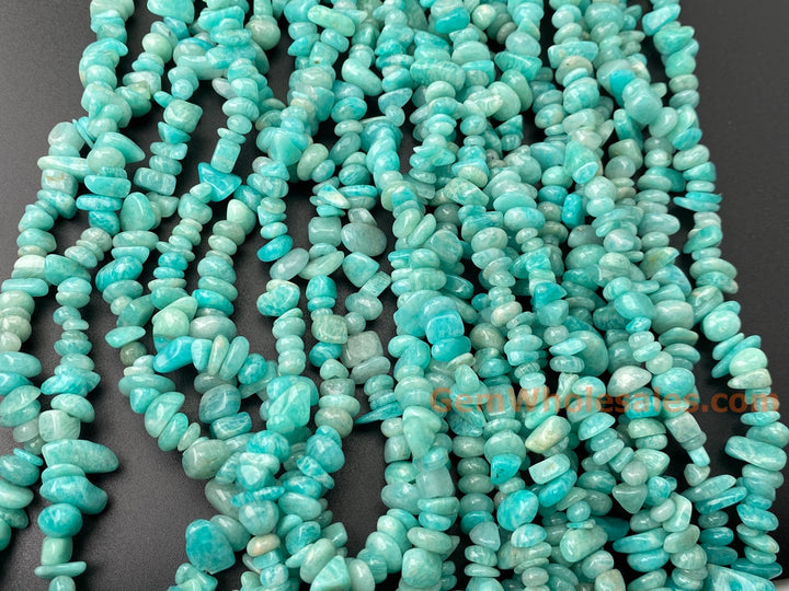 5x10mm Natural Amazonite stone chips beads, 32"