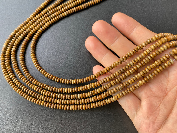 2x4mm Natural picture jasper stone rondelle beads, roundel beads