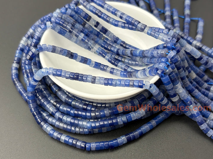 15.5" 2x4mm Natural blue aventurine Heishi gemstone jewelry beads
