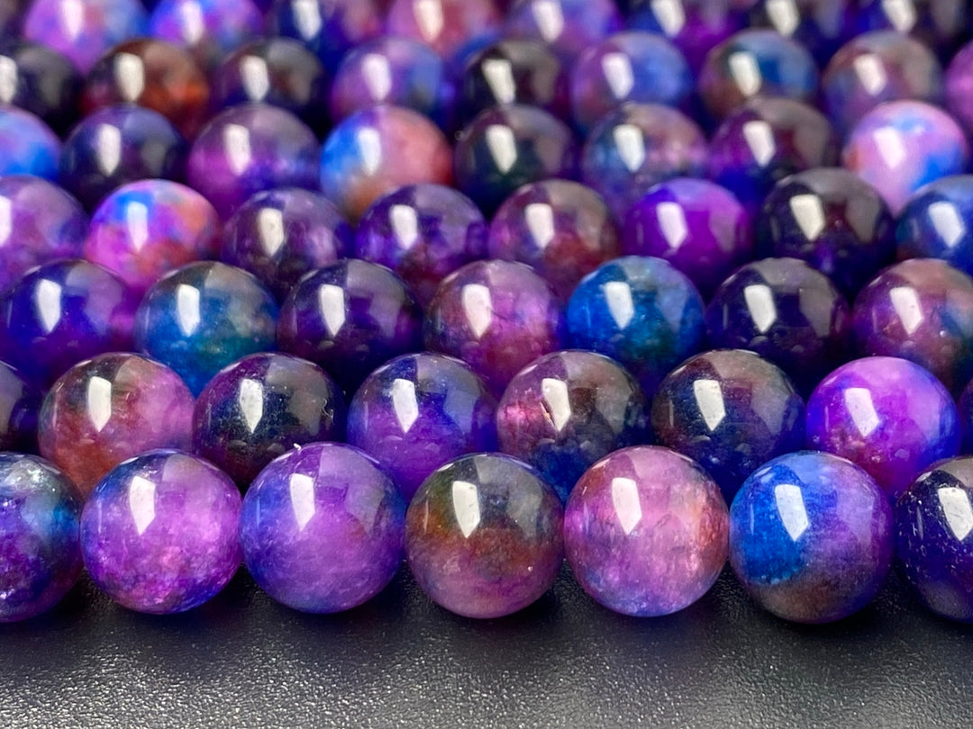 15" 8mm/10mm Starry Sky color Malaysian jade Round beads