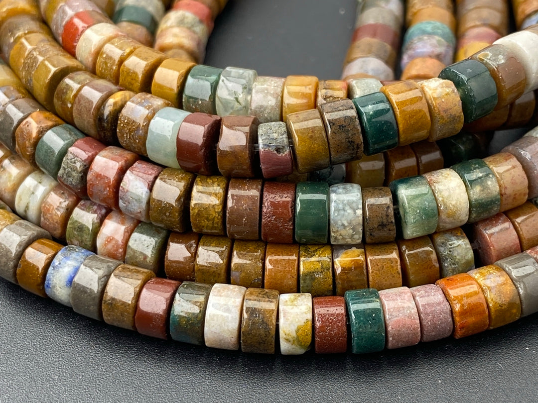 3x6mm natural ocean jasper Heishi beads for jewelry making