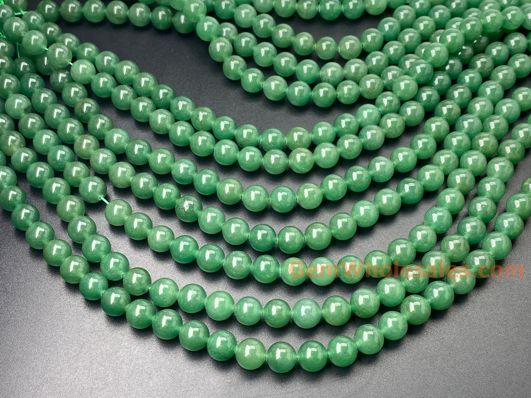 15" 10mm/12mm natural Deep green aventurine round beads