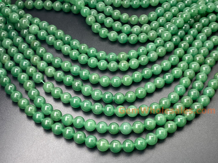 15" 10mm/12mm natural Deep green aventurine round beads