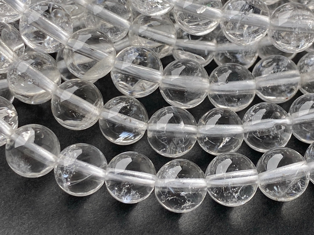 15.5" 6mm Natural rock crystal quartz round beads with inclusion A