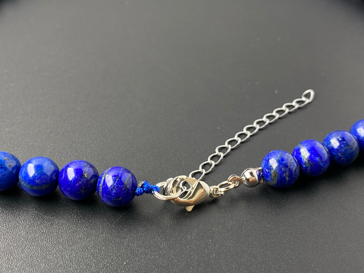 16" 8mm AA Natural Lapis lazuli stone round beads necklace, gift for him