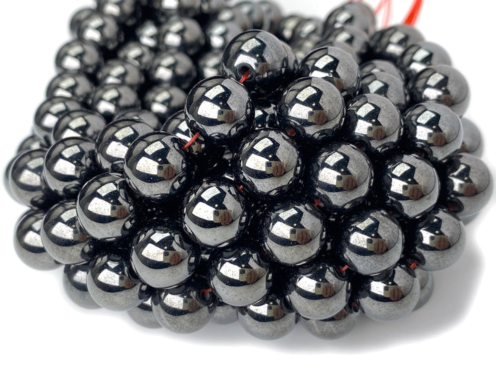 Magnetic hematite stone 6mm/8mm/10mm round beads, 15.5"