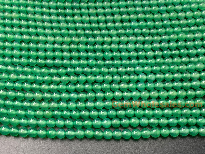 14.5" 6mm light green Agate Round beads Gemstone