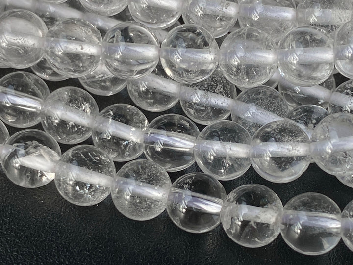 15.5" 6mm Natural rock crystal quartz round beads with inclusion