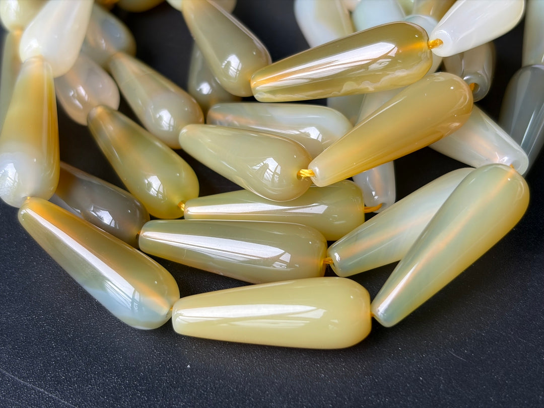 10x30mm yellow agate teardrop beads for jewelry making