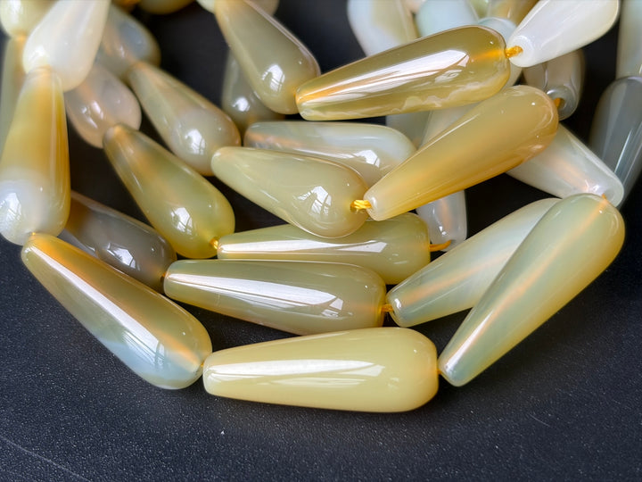 10x30mm yellow agate teardrop beads for jewelry making