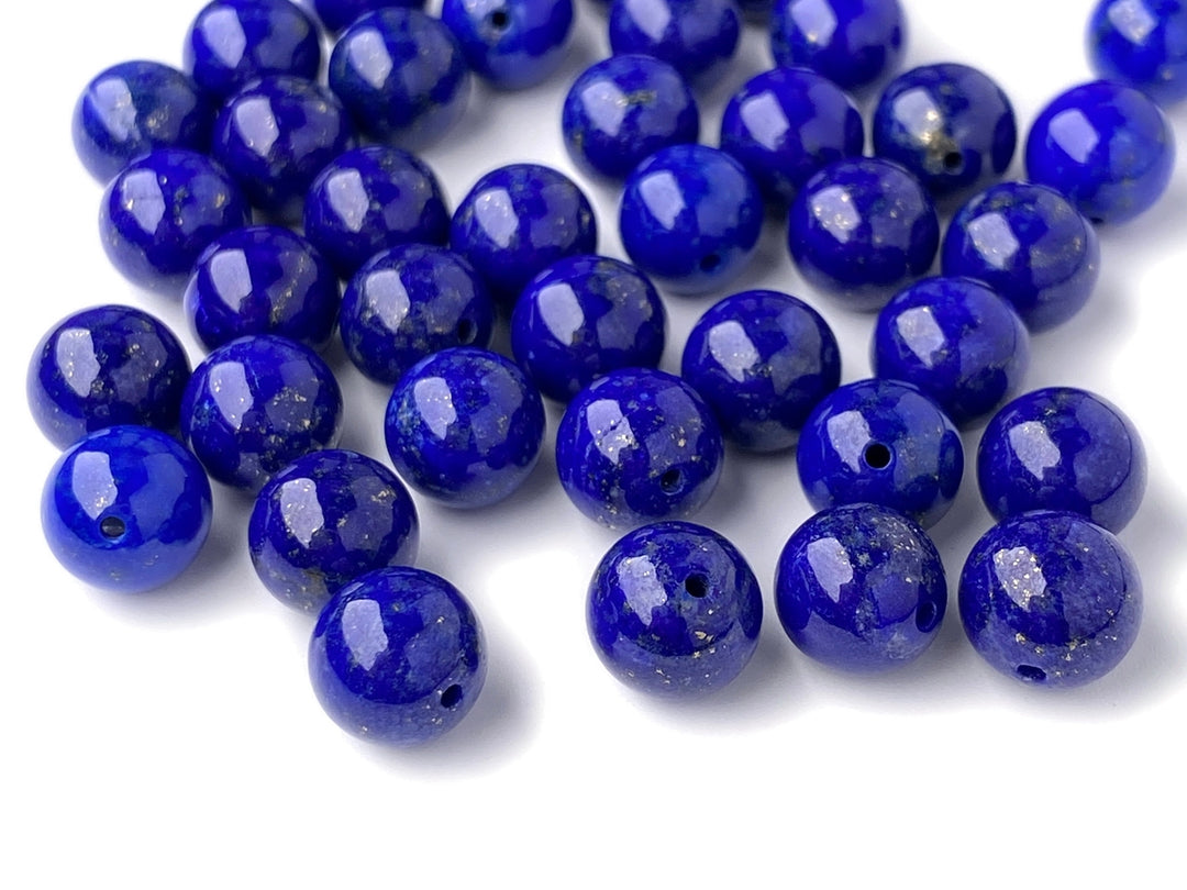 10PCS AAA 8mm natural genuine Lapis lazuli stone round beads halfdrilled