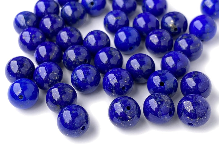 10PCS AAA 8mm natural genuine Lapis lazuli stone round beads halfdrilled