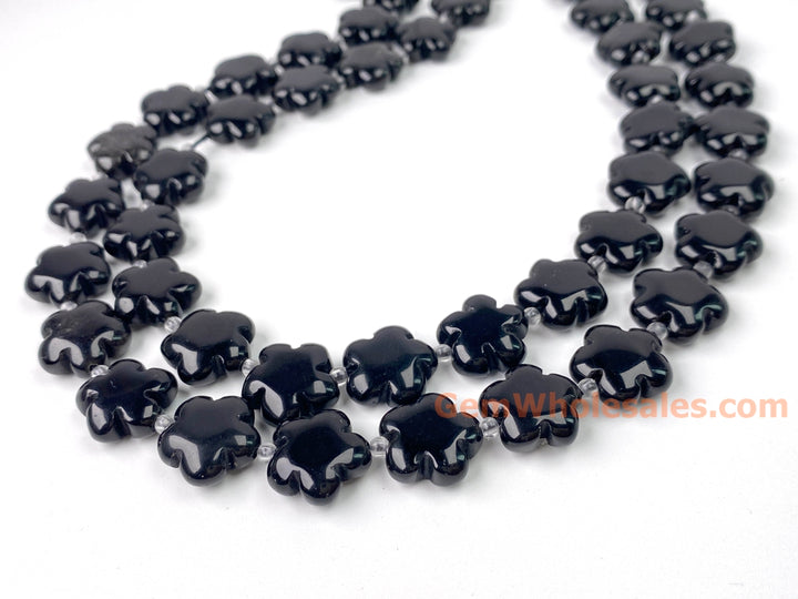 15" 15mm/20mm natural rainbow black obsidian flower Gemstone beads