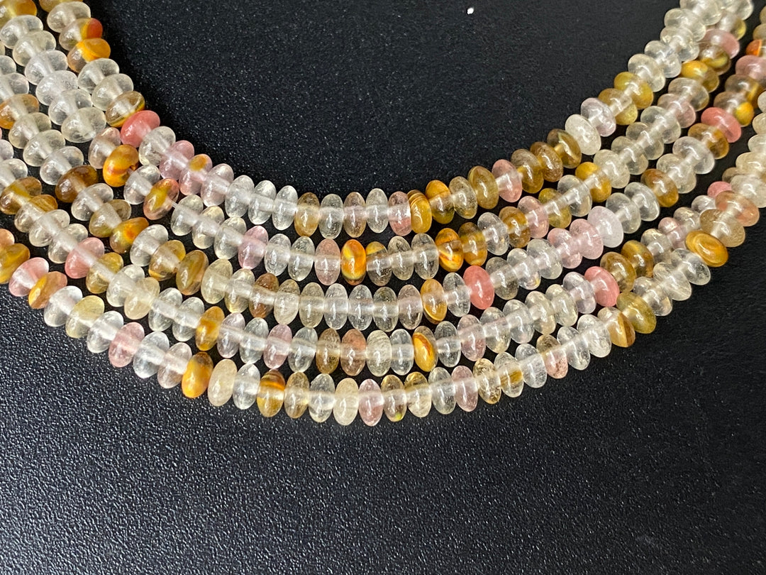 15.5" 2x4mm Fire Cherry Quartz rondelle beads, roundel beads