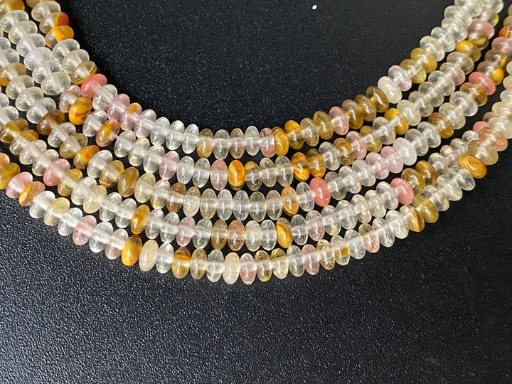 15.5" 2x4mm Fire Cherry Quartz rondelle beads, roundel beads