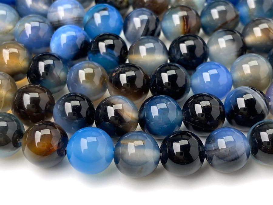 blue brown fire agate beads for jewelry making
