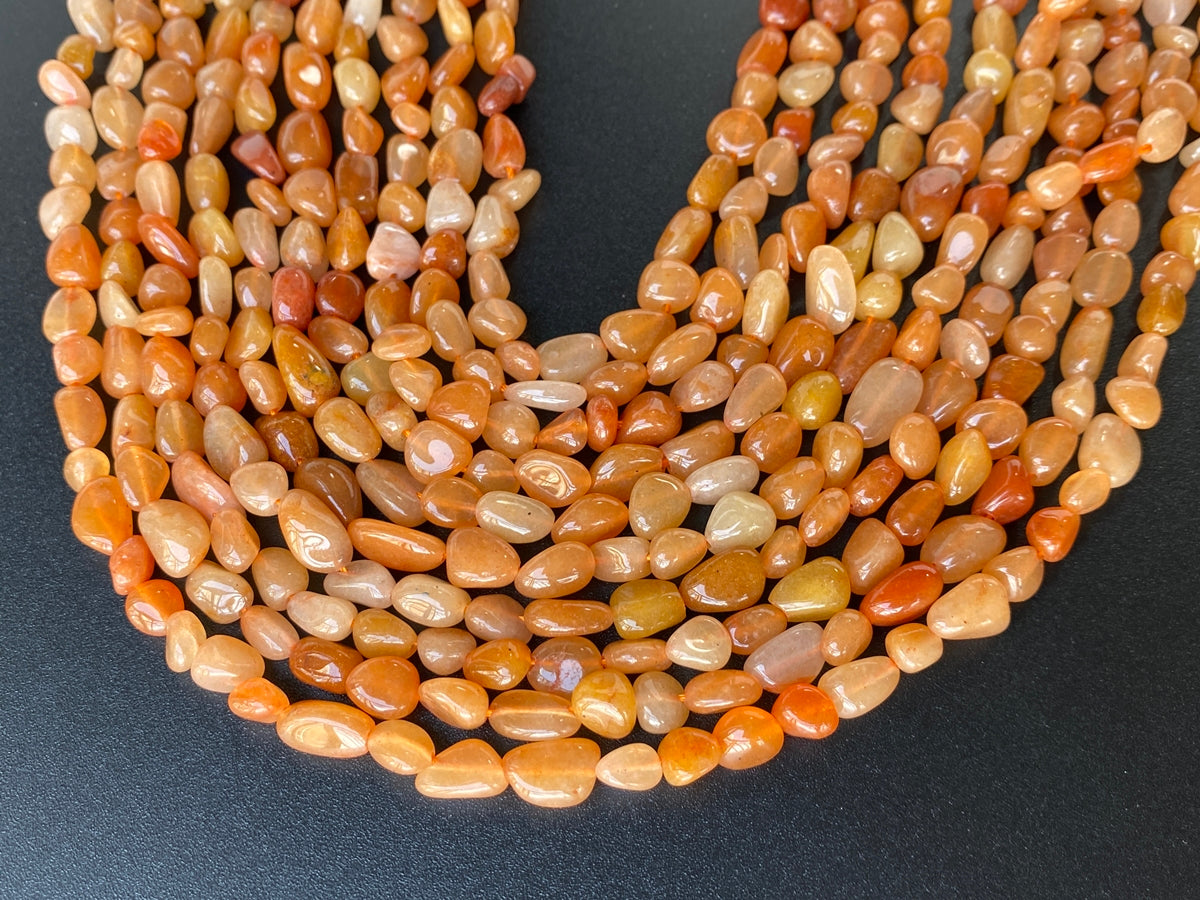 15.5" 6~8mm Natural red aventurine pebbles beads,potato beads, small nugget beads