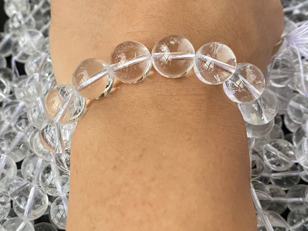 14.5" 14mm Natural rock crystal quartz round beads 1.5mm hole AB