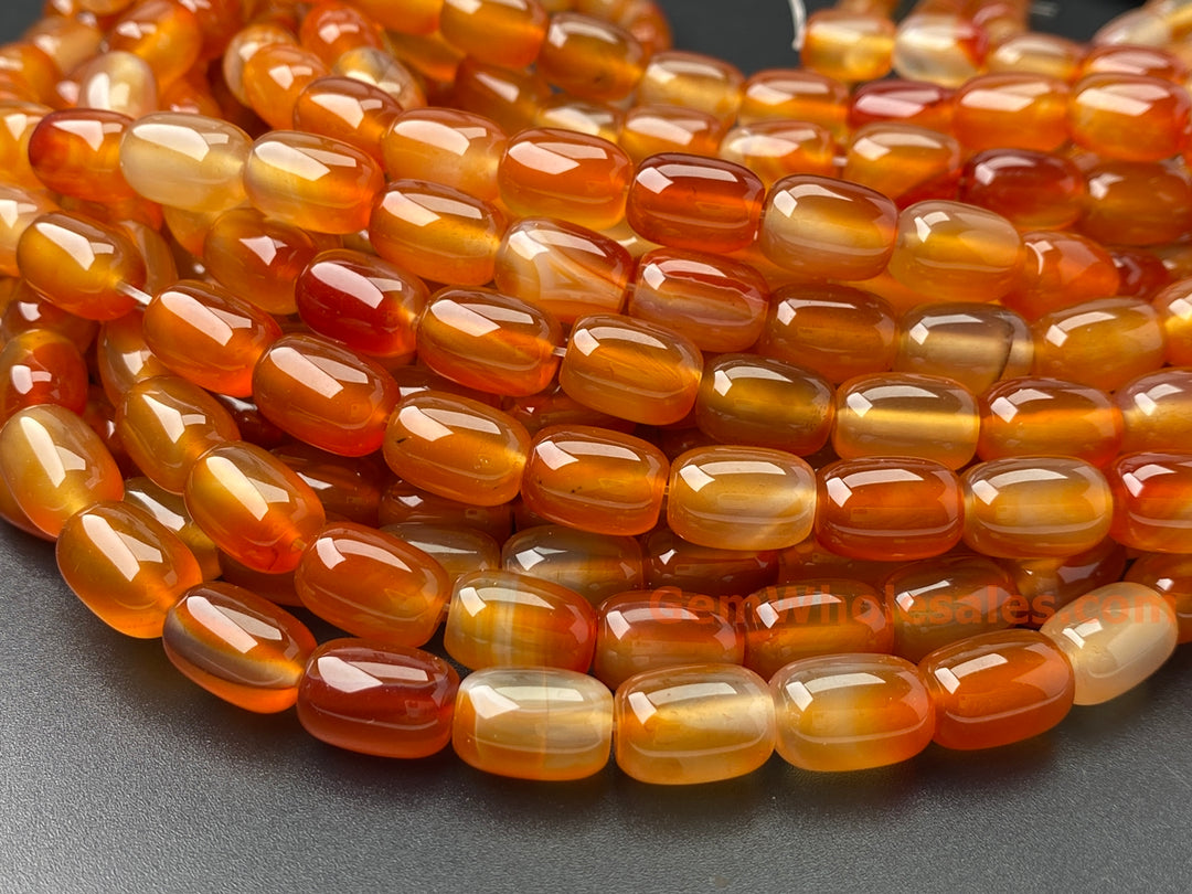 15" 10x14mm red Agate barrel drum beads semi precious stone