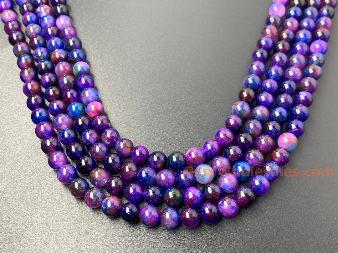 15" 8mm/10mm Starry Sky color Malaysian jade Round beads