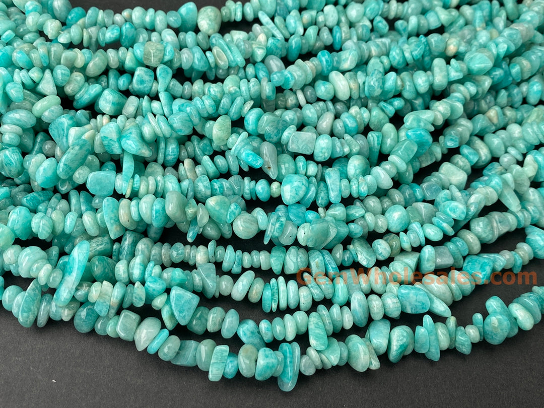 5x10mm Natural Amazonite stone chips beads, 32"