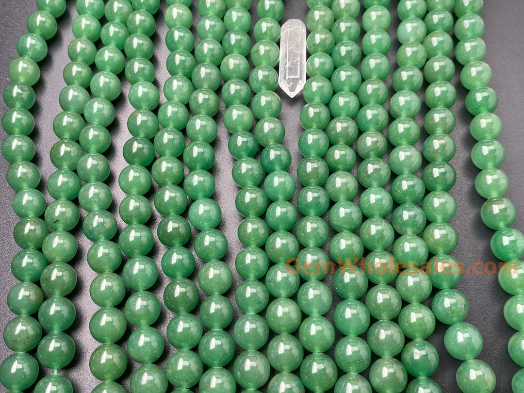 15" 10mm/12mm natural Deep green aventurine round beads