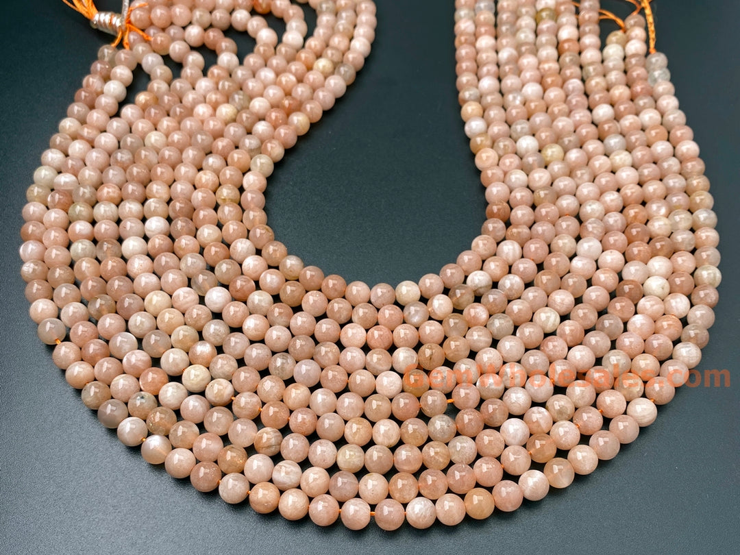15.5" 6mm natural Sunstone round gemstone beads