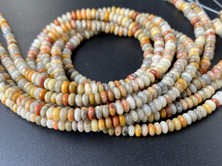 15.5" 2x4mm Natural crazy agate rondelle beads, roundel beads
