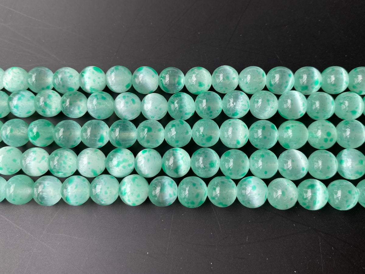 15" 8mm green color calcite stone round beads