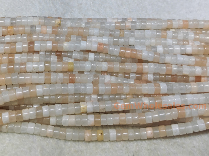 15.5" 3x6mm natural pink aventurine Heishi Disc jewelry beads