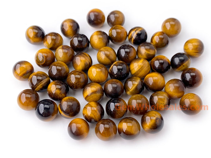 10PCS 8mm Natural yellow tiger eye undrilled round stone beads