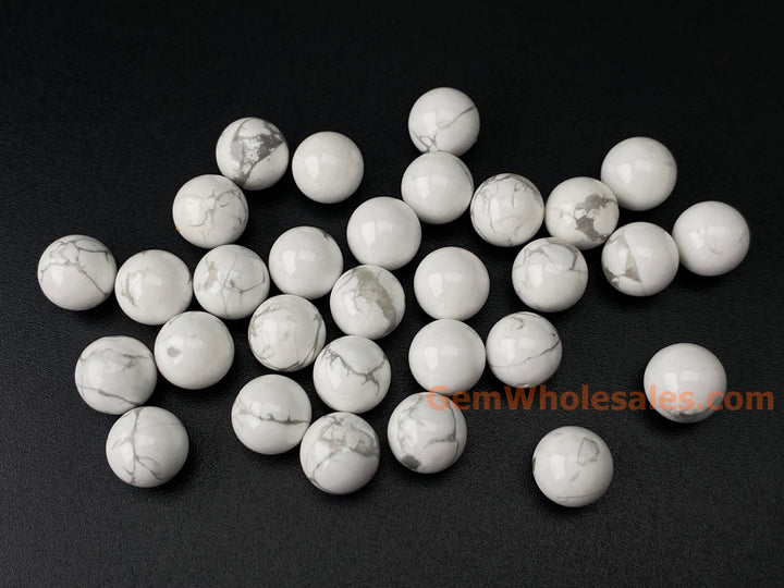10PCS 10mm Natural white howlite stone undrilled round beads
