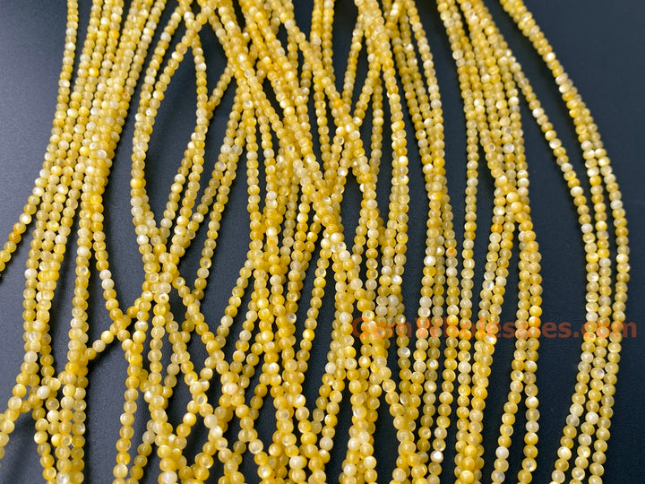 15.5" 2mm gold yellow mother of pearl(MOP) round beads